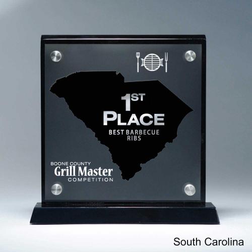 Corporate Awards - Acrylic Corporate Awards - Frosted Acrylic Cutout South Carolina Award