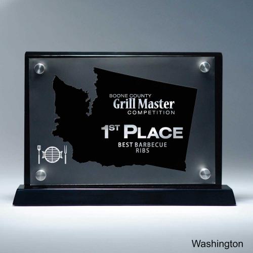 Corporate Awards - Acrylic Awards - Frosted Acrylic Cutout Washington Award