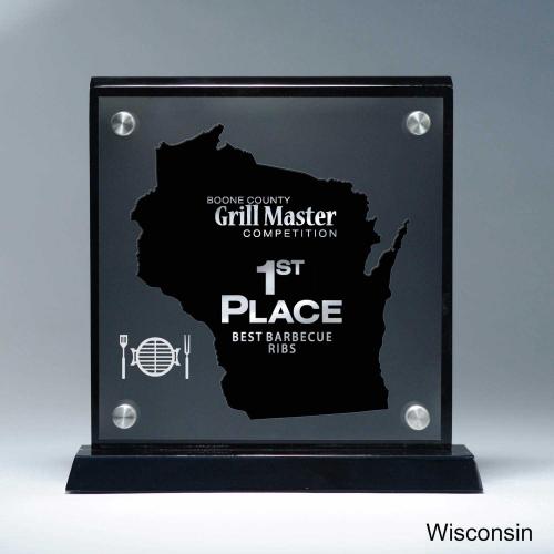 Corporate Awards - Acrylic Awards - Frosted Acrylic Cutout Wisconsin Award