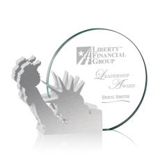 Employee Gifts - Clement Statue of Liberty Aluminum Circle Crystal Award