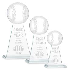 Employee Gifts - Edenwood Baseball Clear Obelisk Crystal Award