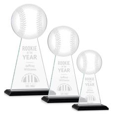 Employee Gifts - Edenwood Baseball Black Obelisk Crystal Award