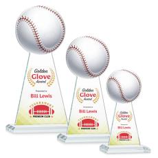 Employee Gifts - Edenwood Baseball Full Color Clear Obelisk Crystal Award