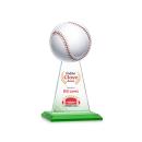 Edenwood Baseball Full Color Green Obelisk Crystal Award