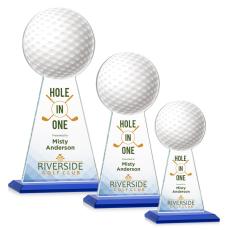 Employee Gifts - Edenwood Golf Full Color Blue Obelisk Crystal Award