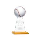 Edenwood Baseball VividPrint/Etch Amber Obelisk Crystal Award