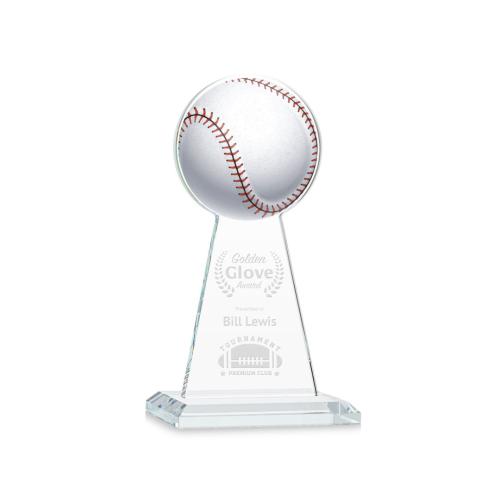 Corporate Awards - Crystal Awards - Crystal Pillar Awards - Edenwood Baseball VividPrint/Etch Clear Obelisk Crystal Award