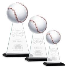 Employee Gifts - Edenwood Baseball Full Color/Etch Black Obelisk Crystal Award