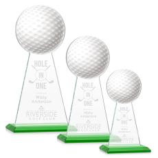 Employee Gifts - Edenwood Golf Full Color/Etch Green Obelisk Crystal Award