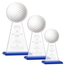 Employee Gifts - Edenwood Golf Full Color/Etch Blue Obelisk Crystal Award