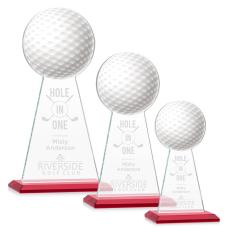 Employee Gifts - Edenwood Golf Full Color/Etch Red Obelisk Crystal Award