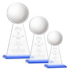 Employee Gifts - Edenwood Golf Full Color/Etch Sky Blue Obelisk Crystal Award