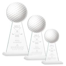 Employee Gifts - Edenwood Golf Full Color/Etch White Obelisk Crystal Award