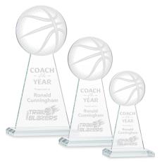 Employee Gifts - Edenwood Basketball Clear Obelisk Crystal Award