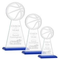 Employee Gifts - Edenwood Basketball Blue Obelisk Crystal Award