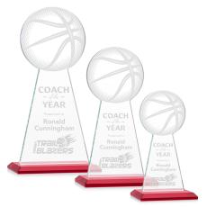 Employee Gifts - Edenwood Basketball Red Obelisk Crystal Award