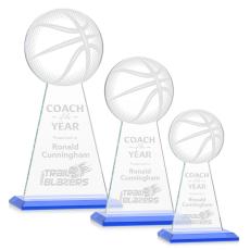 Employee Gifts - Edenwood Basketball Sky Blue Obelisk Crystal Award