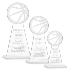 Employee Gifts - Edenwood Basketball White Obelisk Crystal Award