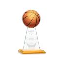 Edenwood Basketball VividPrint/Etch Amber Obelisk Crystal Award