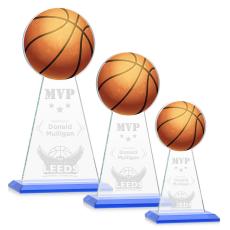 Employee Gifts - Edenwood Basketball Full Color/Etch Sky Blue Obelisk Crystal Award