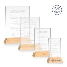 Employee Gifts - Walkerton Starfire/Bamboo (Vert) Rectangle Bamboo Award