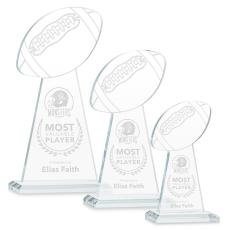 Employee Gifts - Edenwood Football Clear Obelisk Crystal Award