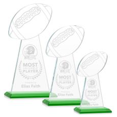 Employee Gifts - Edenwood Football Green Obelisk Crystal Award