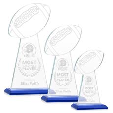 Employee Gifts - Edenwood Football Blue Obelisk Crystal Award