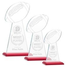 Employee Gifts - Edenwood Football Red Obelisk Crystal Award