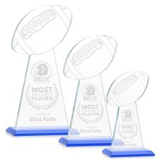 Employee Gifts - Edenwood Football Sky Blue Obelisk Crystal Award