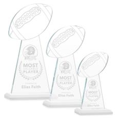 Employee Gifts - Edenwood Football White Obelisk Crystal Award