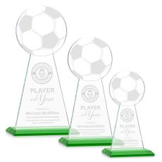 Employee Gifts - Edenwood Soccer Green Obelisk Crystal Award