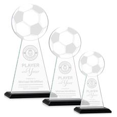 Employee Gifts - Edenwood Soccer Black Obelisk Crystal Award