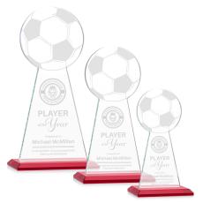 Employee Gifts - Edenwood Soccer Red Obelisk Crystal Award