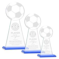 Employee Gifts - Edenwood Soccer Sky Blue Obelisk Crystal Award