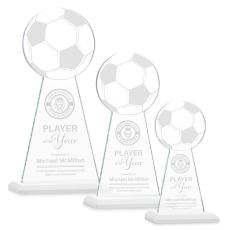 Employee Gifts - Edenwood Soccer White Obelisk Crystal Award