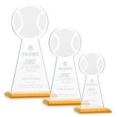 Employee Gifts - Edenwood Tennis Amber Obelisk Crystal Award