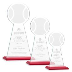 Employee Gifts - Edenwood Tennis Red Obelisk Crystal Award