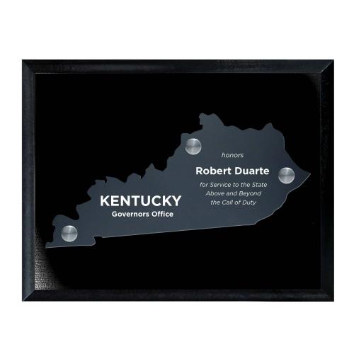 Corporate Awards - Acrylic Awards - Frosted Acrylic Cutout Kentucky Plaque