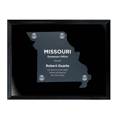 Corporate Awards - Acrylic Awards - Frosted Acrylic Cutout Missouri Plaque