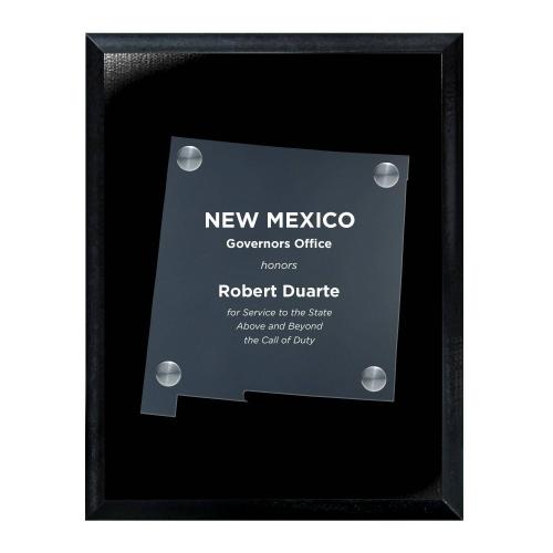 Corporate Awards - Acrylic Awards - Frosted Acrylic Cutout New Mexico Plaque