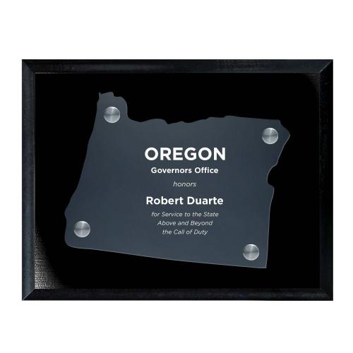 Corporate Awards - Acrylic Awards - Frosted Acrylic Cutout Oregon Plaque