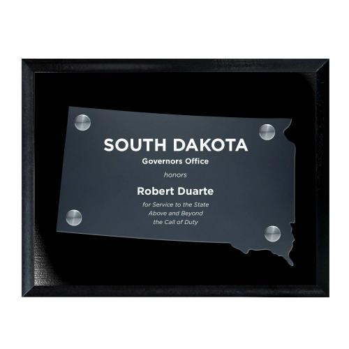 Corporate Awards - Acrylic Awards - Frosted Acrylic Cutout South Dakota Plaque