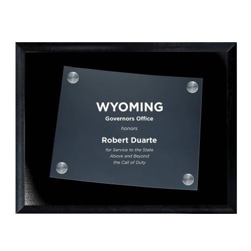 Corporate Awards - Acrylic Awards - Frosted Acrylic Cutout Wyoming Plaque