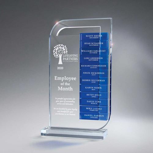Corporate Awards - Acrylic Corporate Awards - Clear Acrylic Perpetual Award (Holds 12 Bars)
