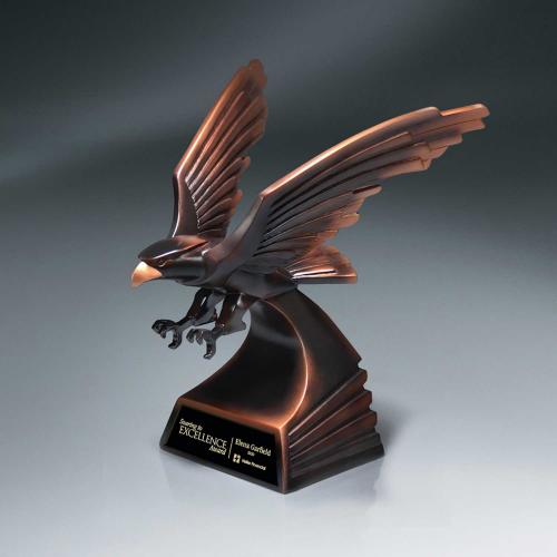 Corporate Awards - Resin Awards - Modern Bronze Finish Eagle Award