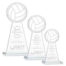 Employee Gifts - Edenwood Volleyball Clear Obelisk Crystal Award