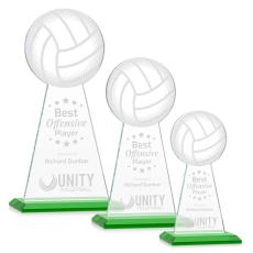 Employee Gifts - Edenwood Volleyball Green Obelisk Crystal Award