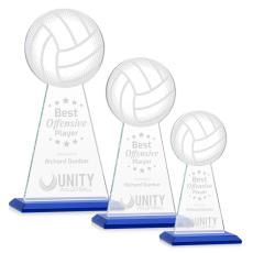 Employee Gifts - Edenwood Volleyball Blue Obelisk Crystal Award