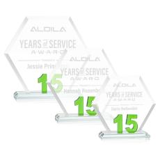 Employee Gifts - Riviera Anniversary Green  No 15 Number Crystal Award